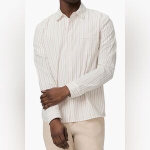 Paige Radovan Stripe Pima Cotton Button Up Shirt Mesa Ridge Size XL